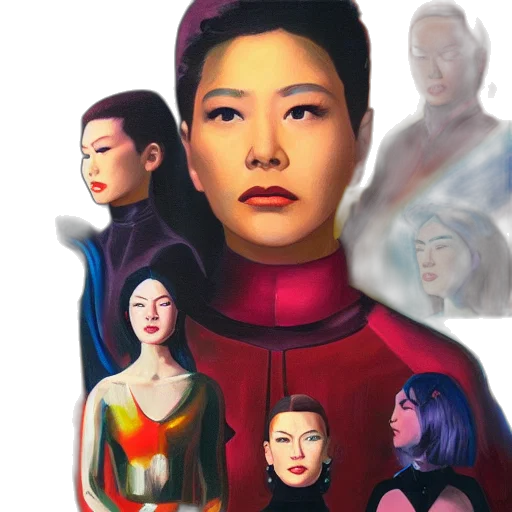 face, concept art, photorealistic, oil painting transparent PNG cut-out
