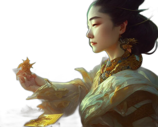 dragon, jewelry, staff, face transparent PNG cut-out