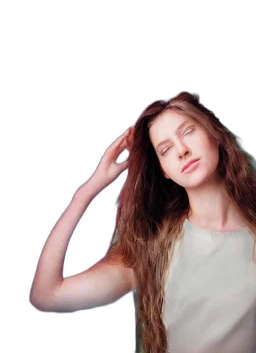 hair, crown, face, vaporwave, photorealistic, portrait, shot, beautiful transparent PNG cut-out