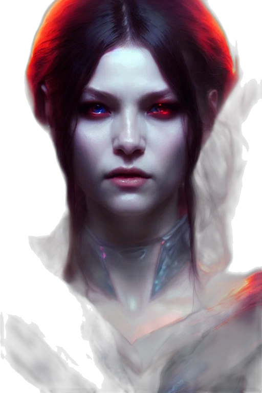 face, mask, robot, staff, fantasy art, concept art, cyberpunk, photorealistic transparent PNG cut-out
