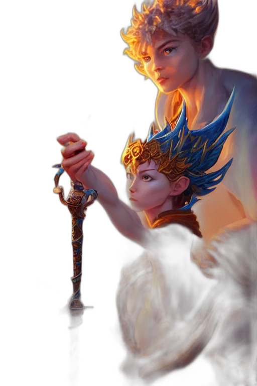 staff, sword, crown, jewelry, fantasy art, concept art, pixel art, comic book art transparent PNG cut-out