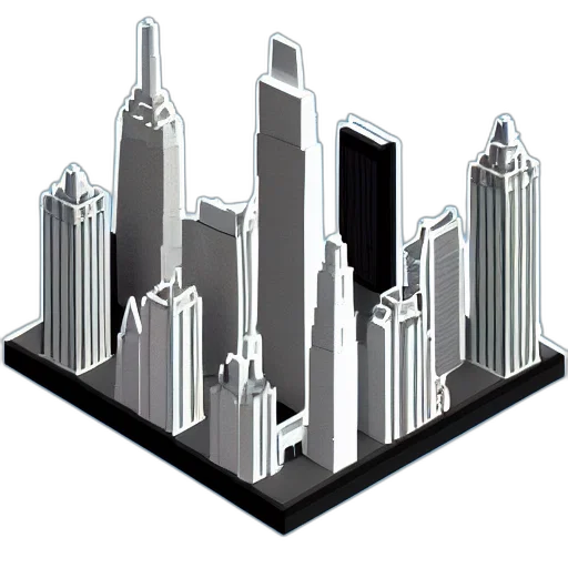 building, 3d render, concept art, pixel art transparent PNG cut-out