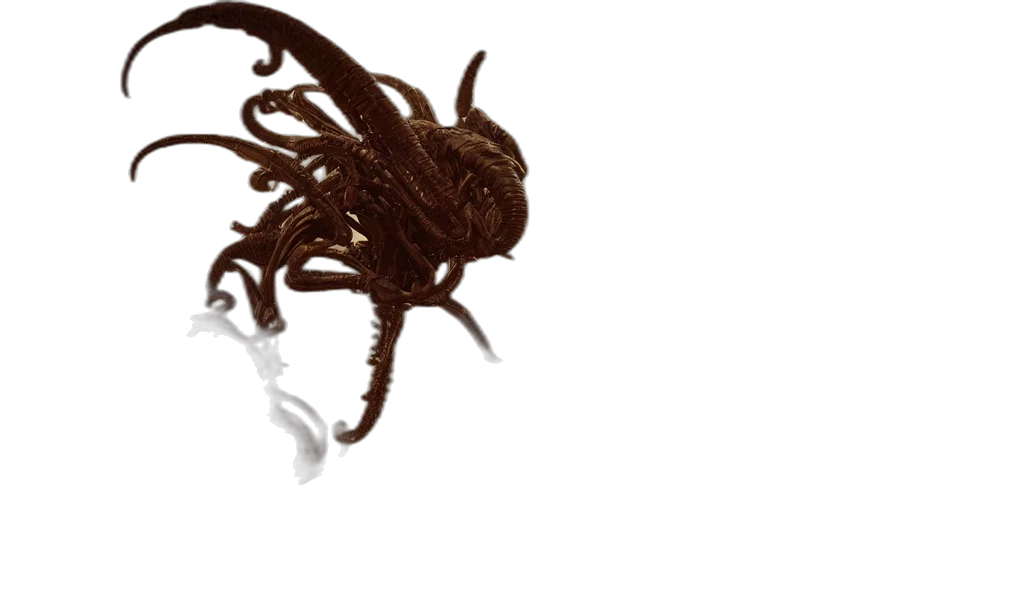 hair, creature, dragon, mask, 3d render, concept art, photorealistic, epic transparent PNG cut-out