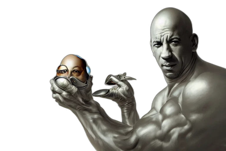mask, creature, face, weapon, photorealistic, concept art, comic book art, fantasy art transparent PNG cut-out
