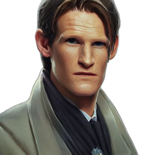face, jacket, staff, hair, photorealistic, fantasy art, concept art, comic book art transparent PNG cut-out