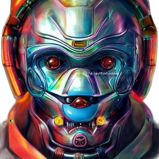 robot, mask, face, cyberpunk transparent PNG cut-out