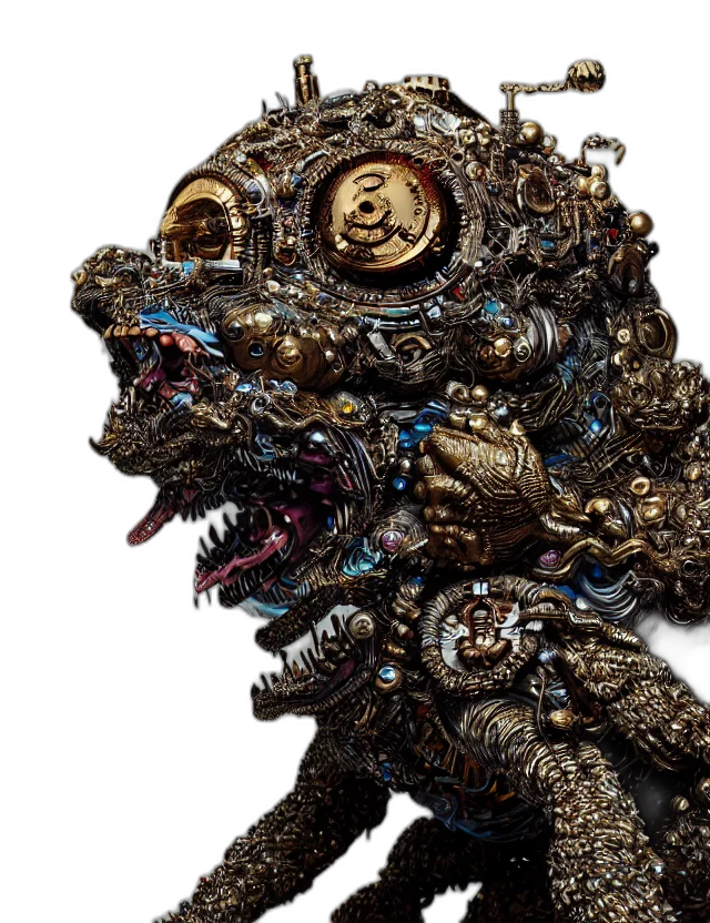 face, dragon, creature, robot transparent PNG cut-out