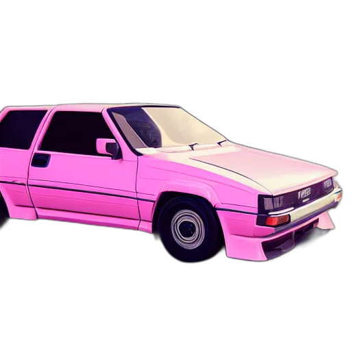 car, weapon, animal, vaporwave transparent PNG cut-out