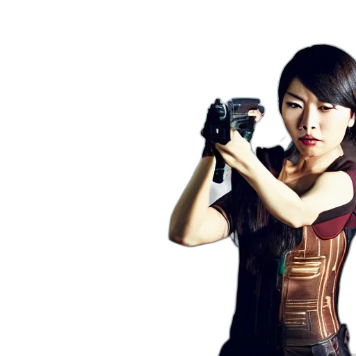 weapon, staff, robot, photorealistic transparent PNG cut-out