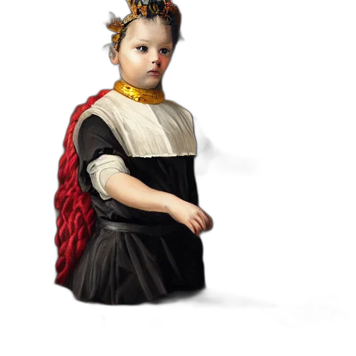 dress, crown, face, staff transparent PNG cut-out