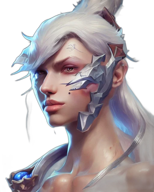 face, robot, mask, dragon, fantasy art, concept art, cyberpunk, photorealistic transparent PNG cut-out