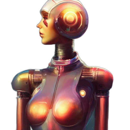 robot, dress, concept art, cyberpunk transparent PNG cut-out