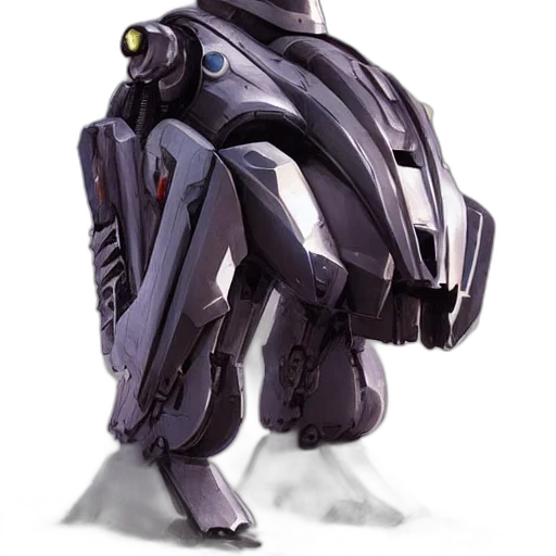 robot, weapon, creature, concept art, 3d render, cyberpunk, pixel art, outer space transparent PNG cut-out