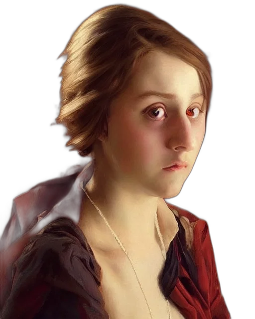 face, jacket, staff, photorealistic transparent PNG cut-out