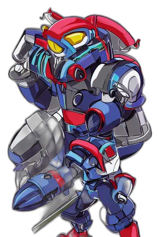 robot, weapon, concept art, pixel art transparent PNG cut-out
