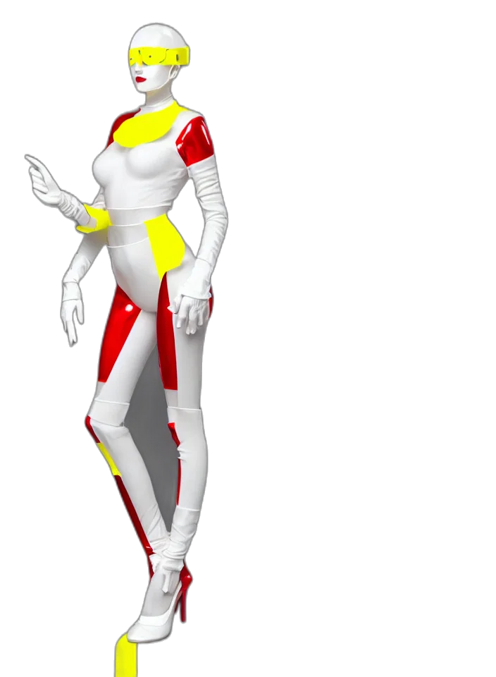 robot, staff, 3d render, concept art transparent PNG cut-out