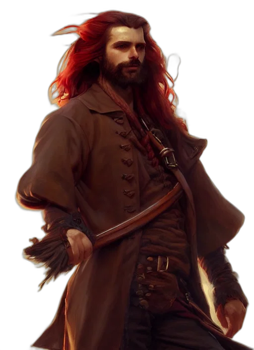 jacket, staff, fantasy art, concept art transparent PNG cut-out