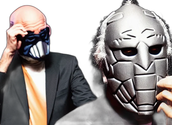 mask, concept art, publicity, photo, still, larry, david, wearing transparent PNG cut-out