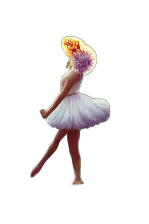dress, flower, staff, crown, concept art, 3d render, fantasy art, pixel art transparent PNG cut-out