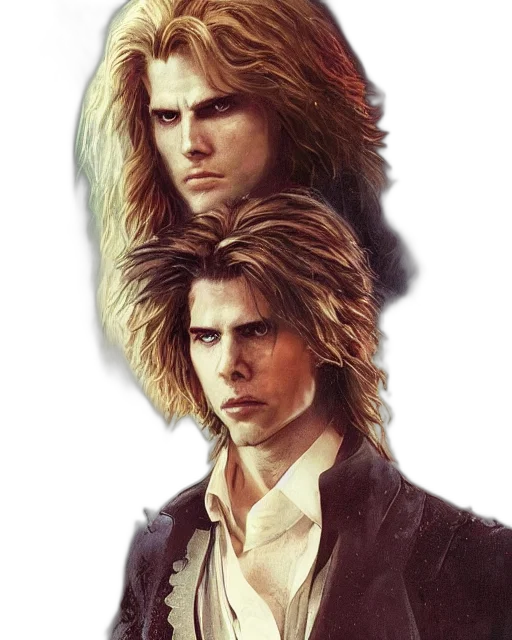 hair, jacket, face, comic book art, concept art, fantasy art, photorealistic, alternate transparent PNG cut-out