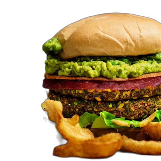 food, photorealistic, 3d render, vegan transparent PNG cut-out