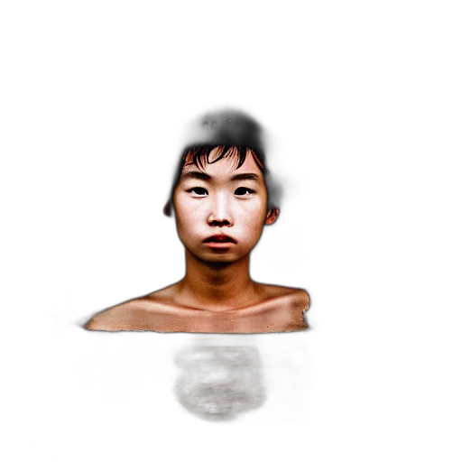 face, mask, creature, hair, 3d render, photorealistic, concept art, pixel art transparent PNG cut-out