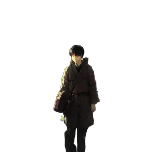 jacket, staff, umbrella, creature transparent PNG cut-out