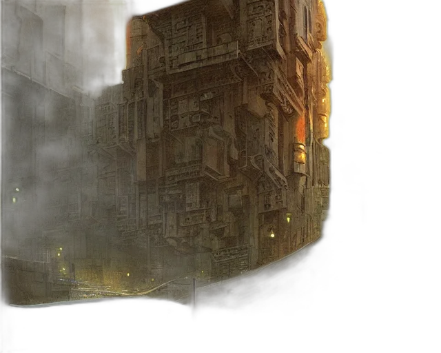 building, robot, concept art, cyberpunk transparent PNG cut-out
