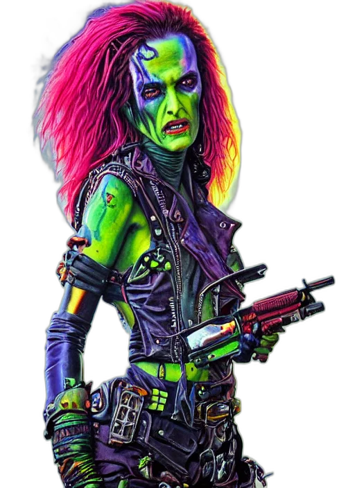 weapon, staff, cyberpunk, comic book art transparent PNG cut-out