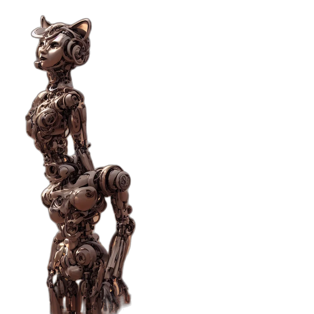 robot, jewelry, staff, 3d render transparent PNG cut-out