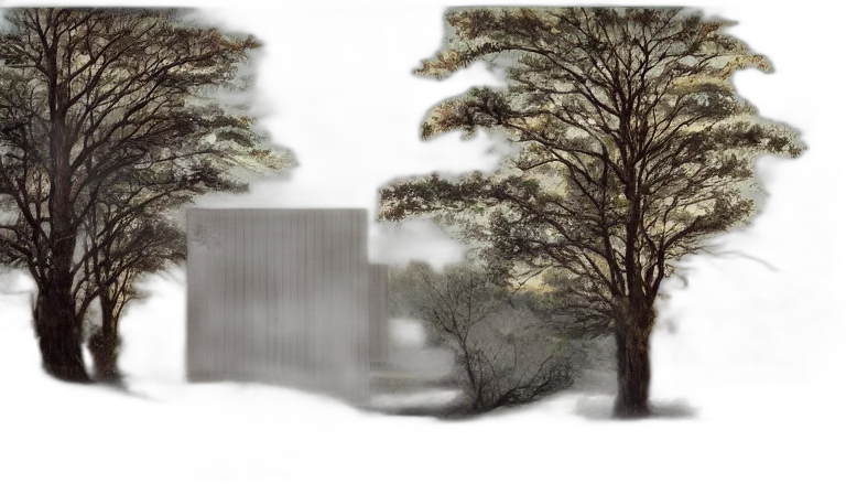 tree, building, photorealistic, 3d render transparent PNG cut-out