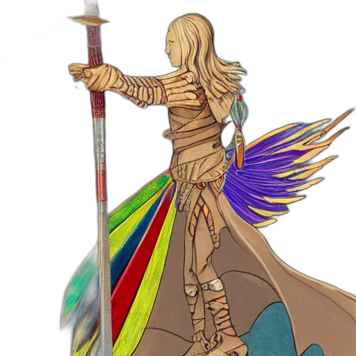 staff, sword, weapon, umbrella, concept art, fantasy art, pixel art, 3d render transparent PNG cut-out