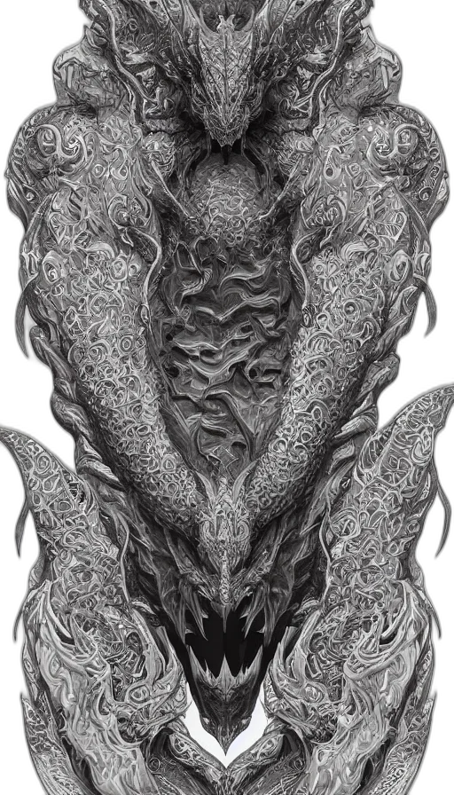dragon, creature, crown, hair, concept art, fantasy art, pencil sketch, photorealistic transparent PNG cut-out