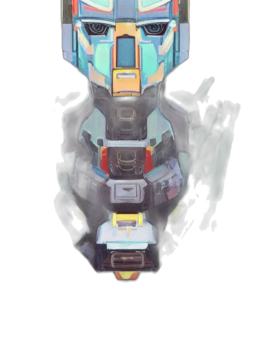 robot, weapon, face, mask, concept art, watercolor, cyberpunk, pixel art transparent PNG cut-out