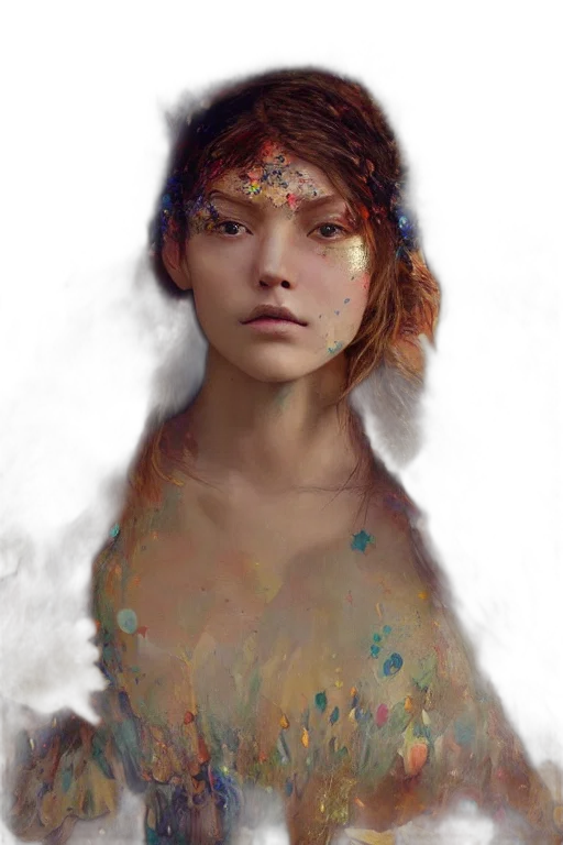 face, dress, crown, mask, fantasy art, photorealistic, concept art, oil painting transparent PNG cut-out