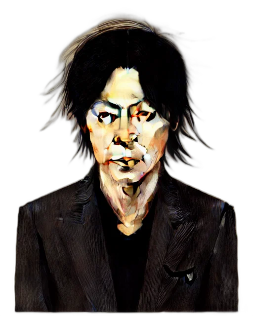 face, mask, jacket, photorealistic, cartoon, watercolor, oil painting, dark transparent PNG cut-out