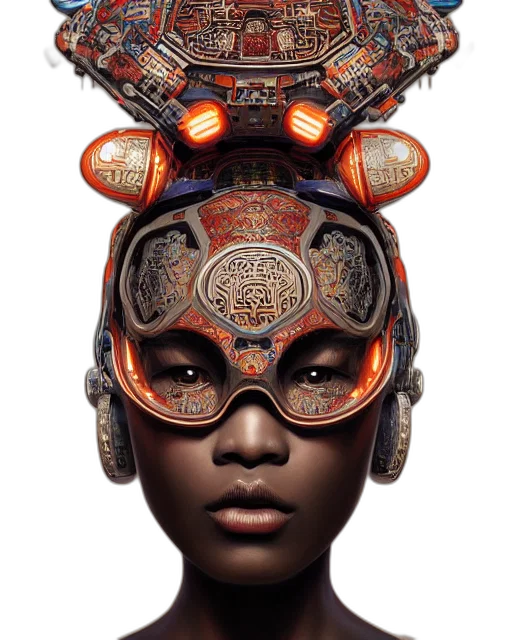 mask, face, crown, jewelry, photorealistic, concept art, fantasy art, cyberpunk transparent PNG cut-out