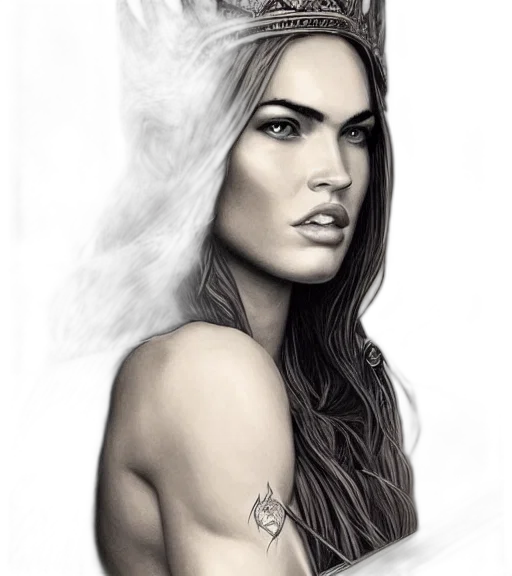 face, jewelry, crown, hair, photorealistic, fantasy art, pencil sketch, comic book art transparent PNG cut-out