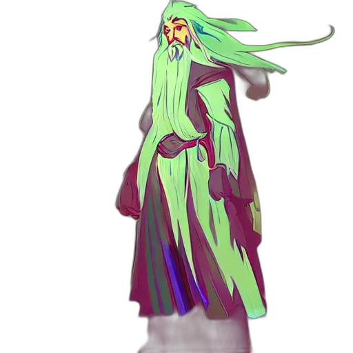 staff, mask, creature, hair, concept art, fantasy art, 3d render, pixel art transparent PNG cut-out
