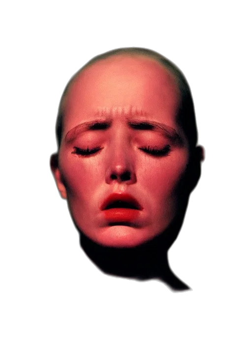 face, mask, robot, creature, photorealistic, 3d render, vaporwave, oil painting transparent PNG cut-out
