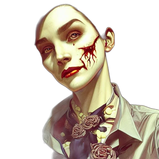face, concept art, fantasy art, comic book art, photorealistic, dark, red, perfectly transparent PNG cut-out