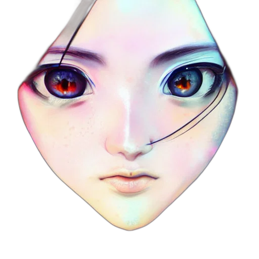 mask, face, jewelry, crown, 3d render, fantasy art, concept art, vaporwave transparent PNG cut-out