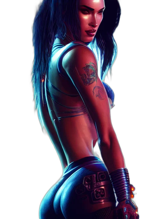 weapon, robot, cyberpunk, comic book art transparent PNG cut-out