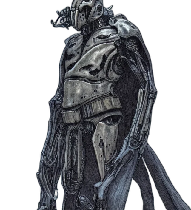 robot, creature, mask, staff transparent PNG cut-out