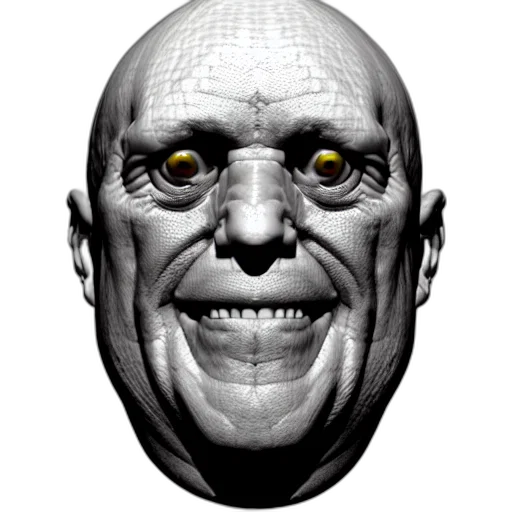 face, mask, creature, robot, 3d render, photorealistic, concept art, comic book art transparent PNG cut-out