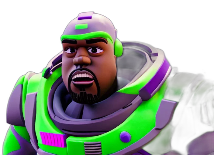 robot, face, weapon, 3d render, concept art, cartoon, comic book art, kanye transparent PNG cut-out