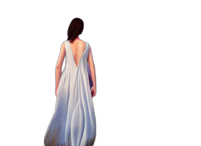 dress, jewelry, hair, oil painting transparent PNG cut-out