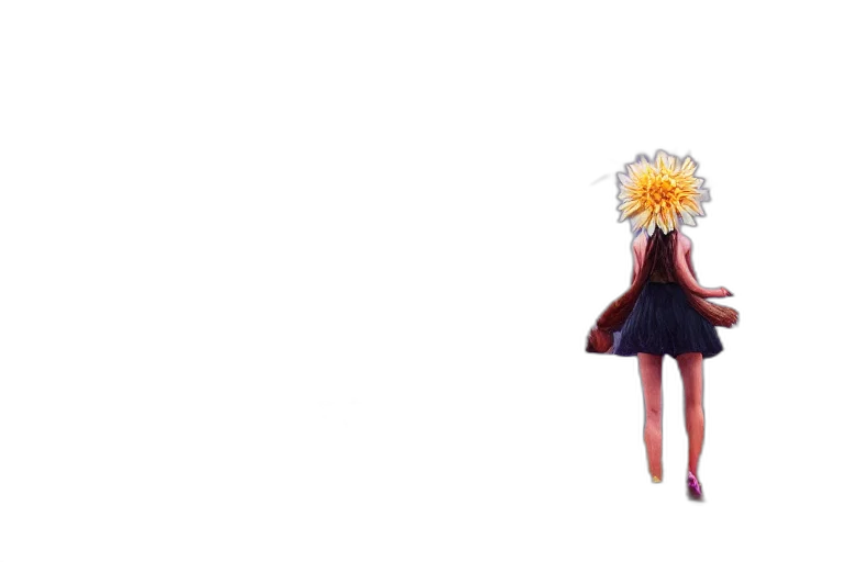 dress, flower, crown, hair, pixel art, concept art, 3d render, anime transparent PNG cut-out
