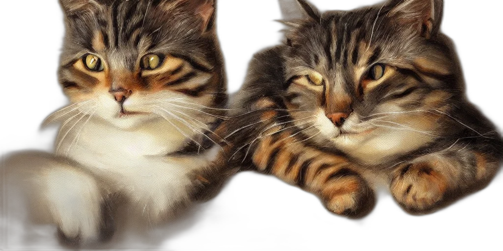 photorealistic, 3d render, oil painting, concept art, beautiful, painting, cat, hyperrealistic transparent PNG cut-out