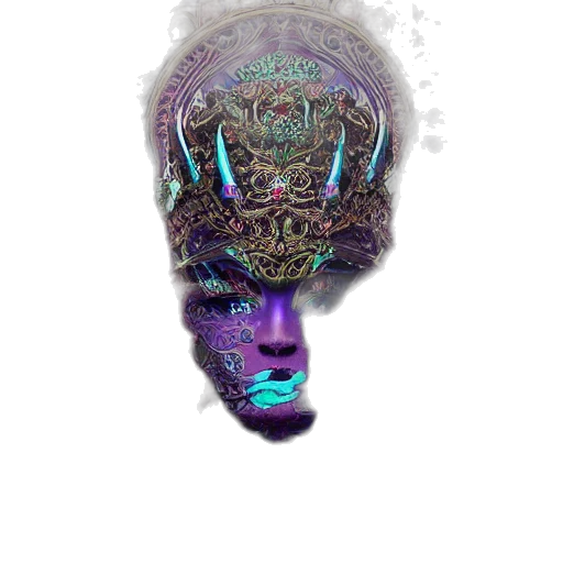 mask, crown, face, hat, fantasy art, vaporwave, cyberpunk, concept art transparent PNG cut-out